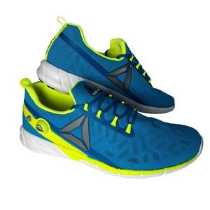 Reebok ZPump Fusion 2.0 Blue Solar Yellow Running Shoes Mens 10.5 AR0088